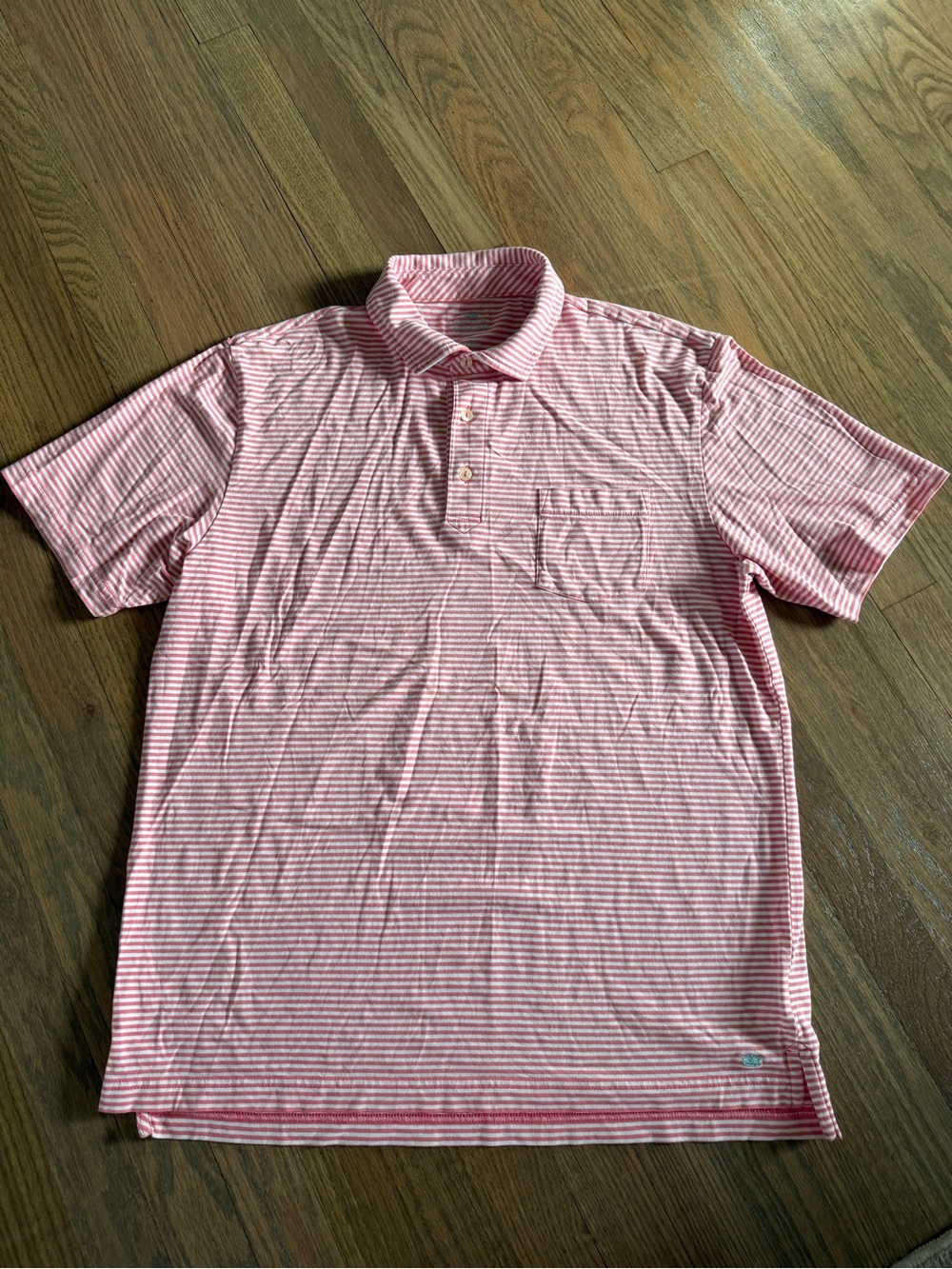 Peter Millar Pink & White Striped Polo